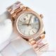 Swiss Rolex new Day-Date Rose Gold Silver Dial with Baguette 36 Men's Watch (8)_th.jpg
